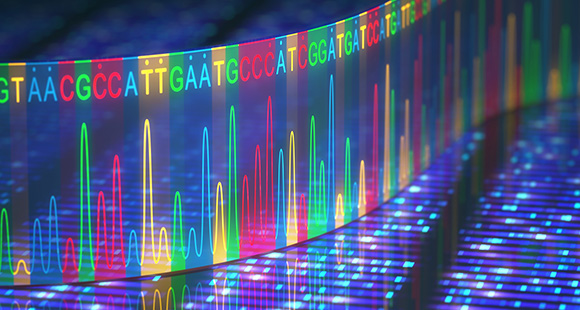 an illustration showing off the sequencing of DNA